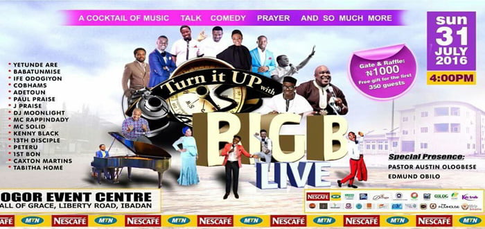 News: Turn It Up With Big Live On the 31st of July 2016