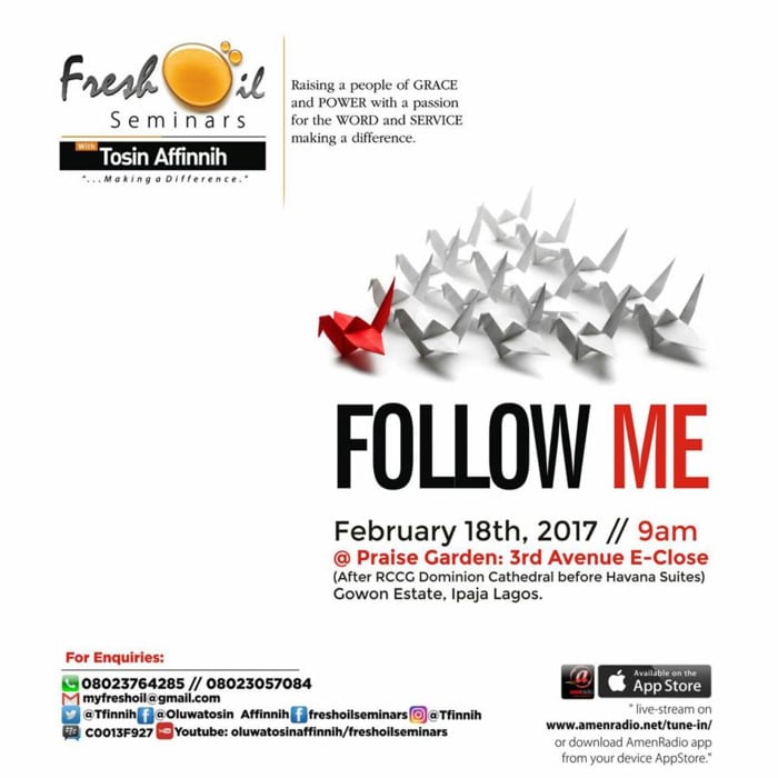 Fresh Oil Seminar, February 2017 “Follow Me” [2017 EDITION]