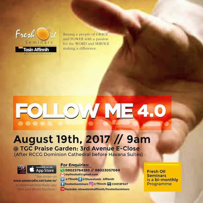 Download Podcast: Tosin Affinnih - Follow Me 4.0 [Fresh Oil Seminar]