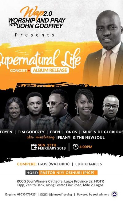 Gospel News: John Godfrey To Host Worship And Pray And Release Supernatural Life Album [www.AmenRadio.net]