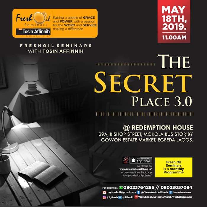 Fresh Oil Seminar: The Secret Place 3 By Tosin Affinnih