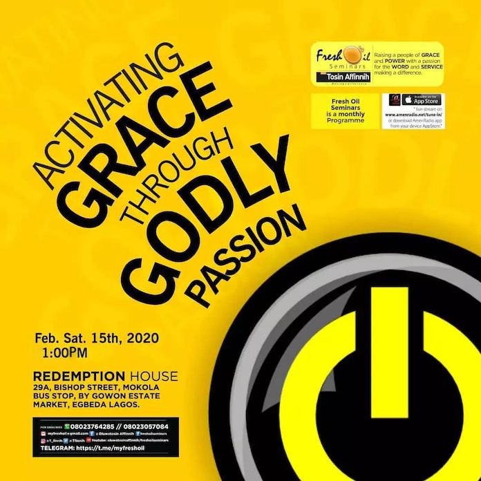 Sermon: Activating Grace Through Godly Passion [Part 1] - Tosin Affinnih